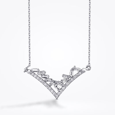 0.43 Karat Pırlanta Baget Kolye - Baroni Diamond