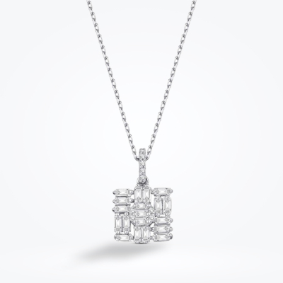 0.43 Karat Pırlanta Baget Kolye - Baroni Diamond