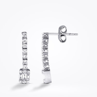 0.43 Karat Pırlanta Baget Küpe - Baroni Diamond