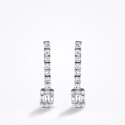 0.43 Karat Pırlanta Baget Küpe - Baroni Diamond (1)