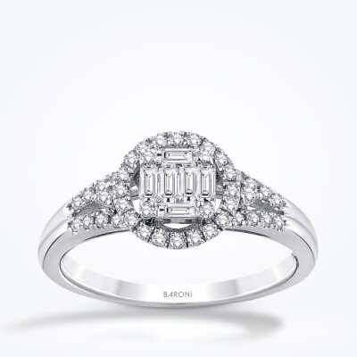 0.43 Karat Pırlanta Baget Yüzük - Baroni Diamond