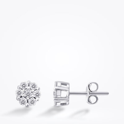 0.43 Karat Pırlanta Taşlı Yuvarlak Küpe - Baroni Diamond