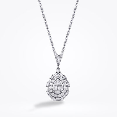 0.37 Karat Pırlanta Baget Kolye - Baroni Diamond