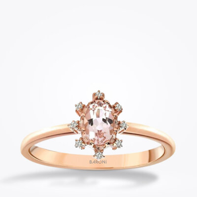 0.44 Karat Pırlanta Morganit Yüzük - Baroni Diamond
