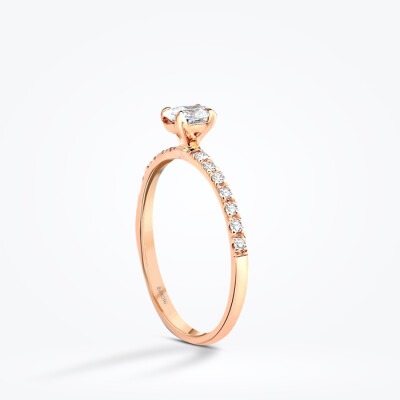 0.44 Karat Pırlanta Oval Tektaş Rose Yüzük - Baroni Diamond (1)
