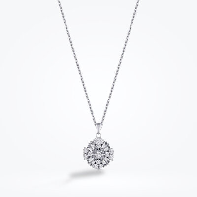 0.45 Karat Pırlanta Baget Kolye - Baroni Diamond (1)