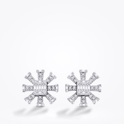 0.45 Karat Pırlanta Baget Küpe - Baroni Diamond (1)