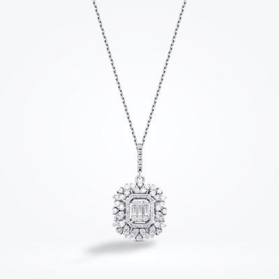 0.46 Karat Pırlanta Baget Kolye - Baroni Diamond (1)