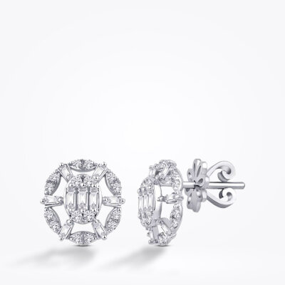 0.46 Karat Pırlanta Baget Küpe - Baroni Diamond