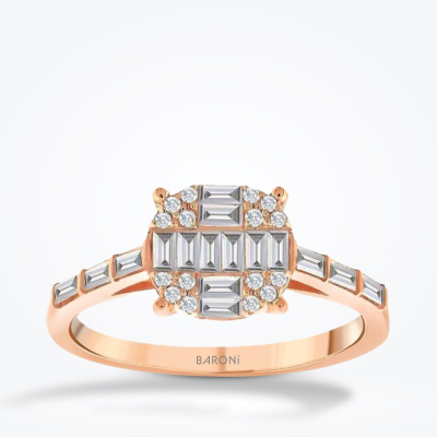 0.47 Karat Pırlanta Baget Yüzük - Baroni Diamond