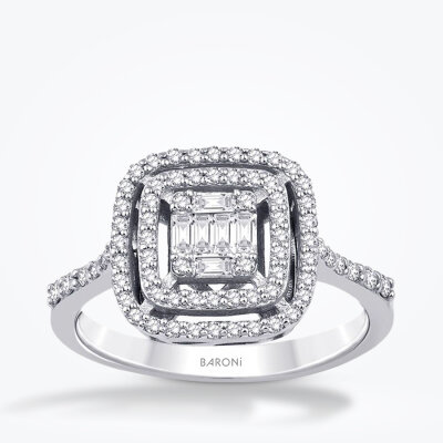 0.46 Karat Pırlanta Baget Yüzük - Baroni Diamond