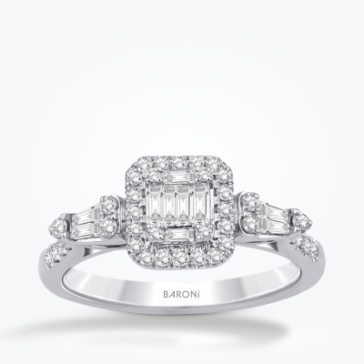0.46 Karat Pırlanta Baget Yüzük - Baroni Diamond