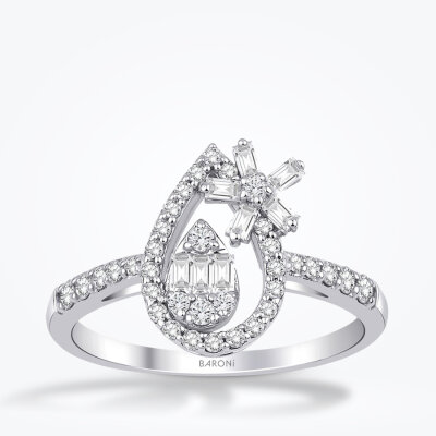 0.46 Karat Pırlanta Baget Yüzük - Baroni Diamond