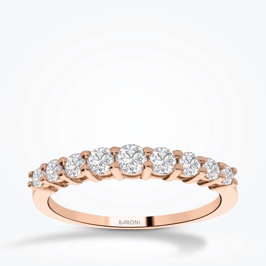 0.46 Karat Pırlanta Rose Yarımtur Yüzük - Baroni Diamond