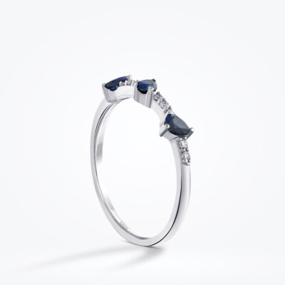 0.46 Karat Pırlanta Safir Yüzük - Baroni Diamond (1)