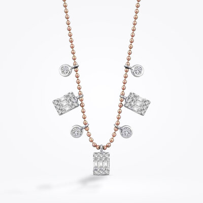 0.46 Karat Pırlanta Trend Baget Kolye - Baroni Diamond (1)
