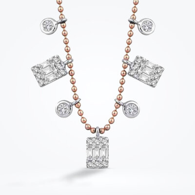 0.46 Karat Pırlanta Trend Baget Kolye - Baroni Diamond