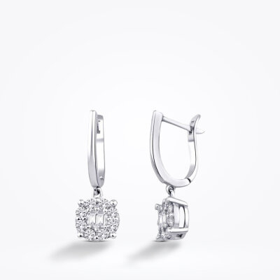 0.47 Karat Pırlanta Baget Trend Küpe - Baroni Diamond