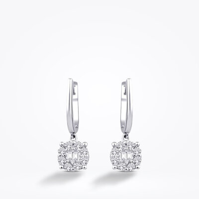 0.47 Karat Pırlanta Baget Trend Küpe - Baroni Diamond (1)