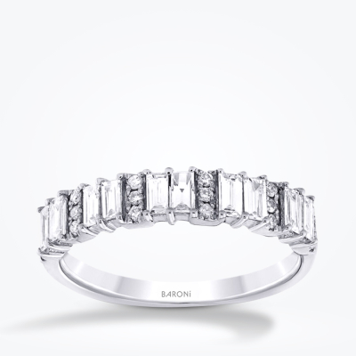 0.47 Karat Pırlanta Baget Yarımtur Yüzük - Baroni Diamond