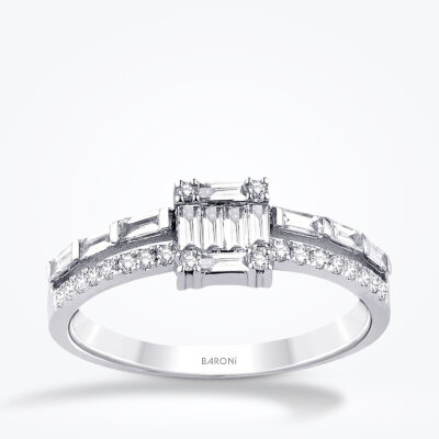 0.47 Karat Pırlanta Baget Yüzük - Baroni Diamond