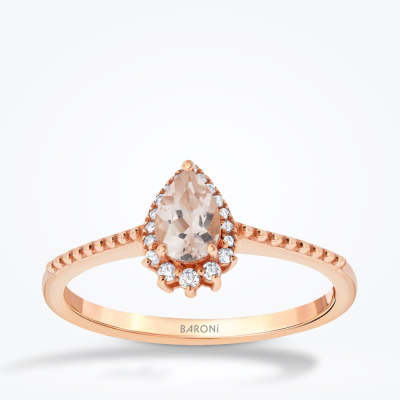 0.47 Karat Pırlanta Morganit Yüzük - Baroni Diamond
