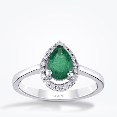 0.47 Karat Pırlanta Zümrüt Yüzük - Baroni Diamond