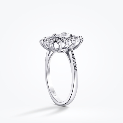 0.48 Karat Pırlanta Baget Çiçek Yüzük - Baroni Diamond (1)