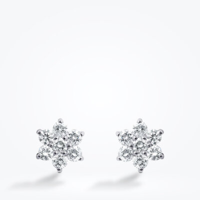 0.48 Karat Pırlanta Çiçek Küpe - Baroni Diamond (1)