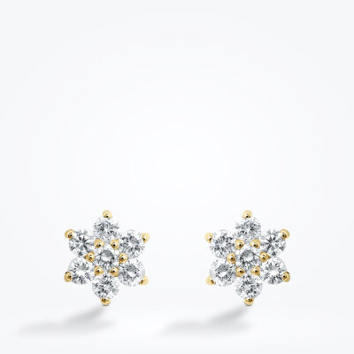 0.48 Karat Pırlanta Çiçek Küpe - Baroni Diamond (1)