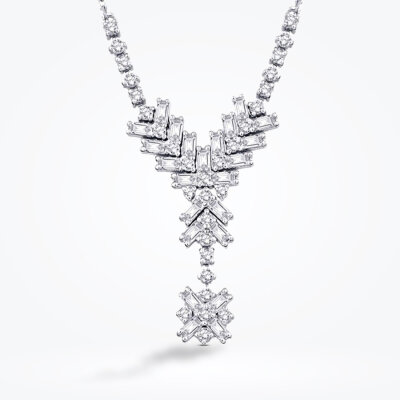0.45 Karat Pırlanta Baget Kolye - Baroni Diamond