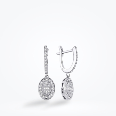 0.49 Karat Pırlanta Baget Küpe - Baroni Diamond