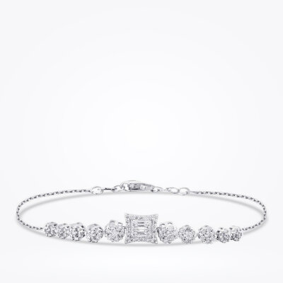 0.49 Karat Pırlanta Baget Trend Bileklik - Baroni Diamond