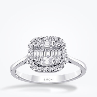 0.49 Karat Pırlanta Baget Yüzük - Baroni Diamond