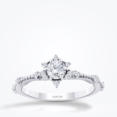 0.50 Karat Pırlanta Lotus Tektaş Yüzük - Baroni Diamond