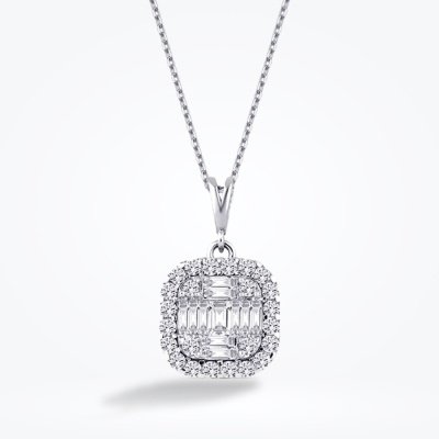 0.51 Karat Pırlanta Baget Kolye - Baroni Diamond