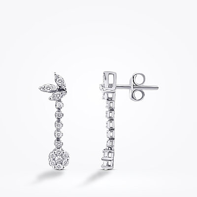 0.52 Karat Pırlanta Lotus Küpe - Baroni Diamond