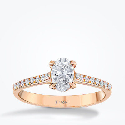 0.52 Karat Pırlanta Rose Tektaş Yüzük - Baroni Diamond