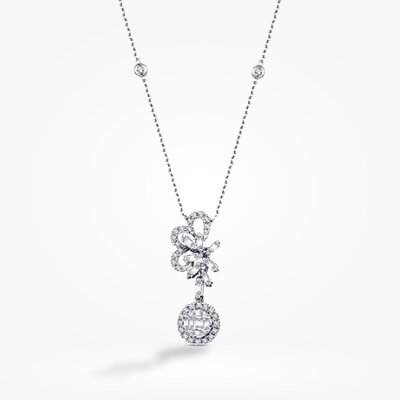 0.53 Karat Pırlanta Baget Kolye - Baroni Diamond