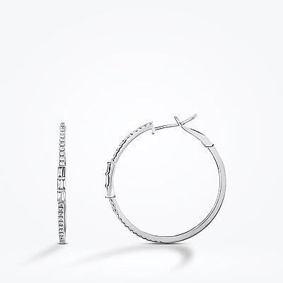 0.53 Karat Pırlanta Baget Taşlı Halka Küpe - Baroni Diamond