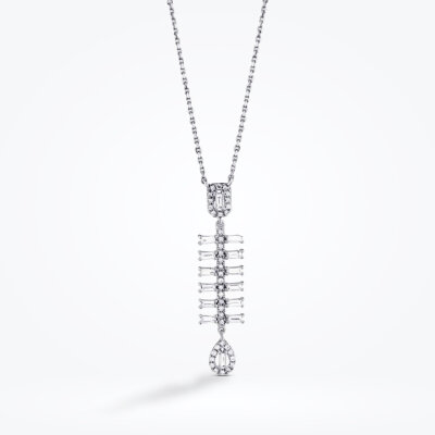 0.54 Karat Pırlanta Baget Kolye - Baroni Diamond (1)