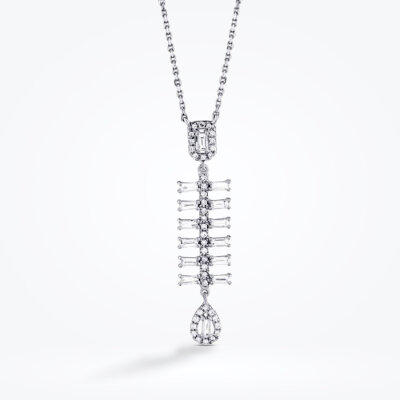 0.54 Karat Pırlanta Baget Kolye - Baroni Diamond