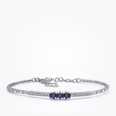 0.54 Karat Pırlanta Safir Kelepçe - Baroni Diamond