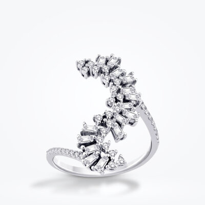 0.55 Karat Pırlanta Baget Trend Yüzük - Baroni Diamond