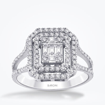 0.55 Karat Pırlanta Baget Yüzük - Baroni Diamond