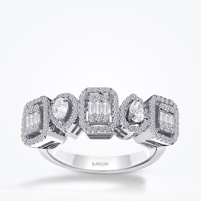 0.55 Karat Pırlanta Baget Yüzük - Baroni Diamond
