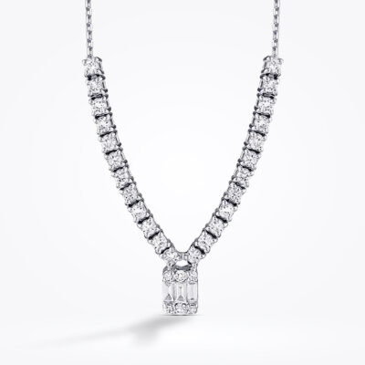 0.56 Karat Pırlanta Baget Kolye - Baroni Diamond