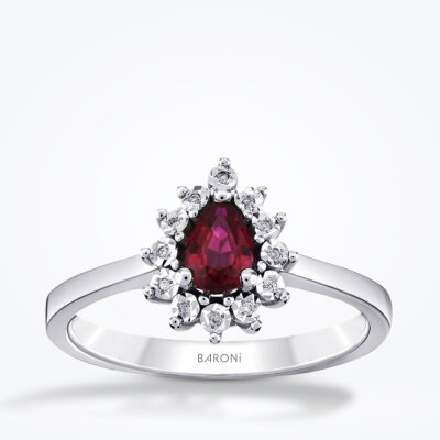 0.56 Karat Pırlanta Yakut Yüzük - Baroni Diamond