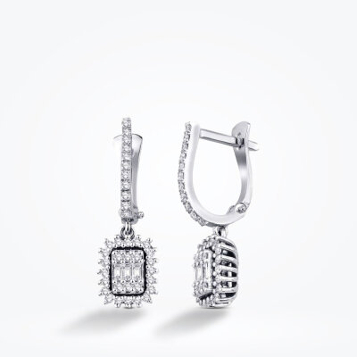 0.57 Karat Pırlanta Baget Küpe - Baroni Diamond