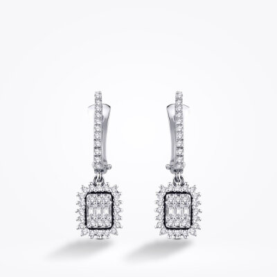 0.57 Karat Pırlanta Baget Küpe - Baroni Diamond (1)